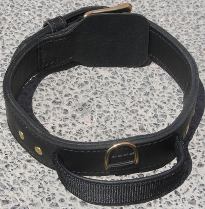 Handcrafted 2 Ply Leather Agitation Dog Collar With Handle for ROTTWEILER - C33 Handcrafted 2 Ply Leather Agitation Dog Collar With Handle for ROTTWEILER - C33