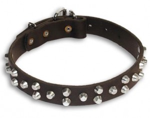 Studded leather dog collar for ROTTWEILER - c37