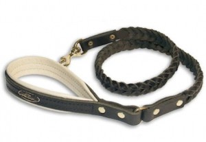 Braided Leather Lead 4 foot leash Rottweiler Braided Leather Lead 4 foot leash Rottweiler