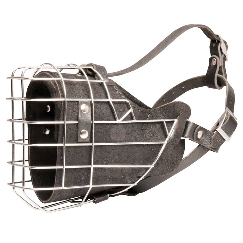 Fully Padded Extra Strong Wire Cage Rottweiler Muzzle for Agitation Training