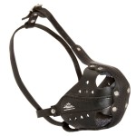 Adjustable Leather Rottweiler Muzzle Attack Training