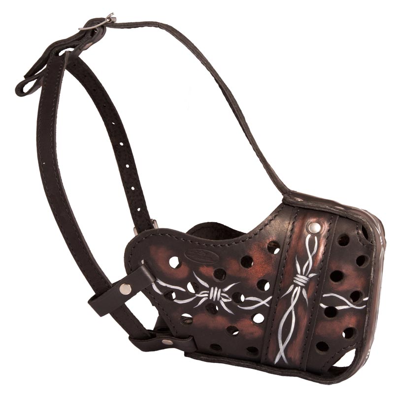 Designer Leather Rottweiler Muzzle Dog Training