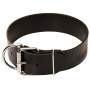 Extra Wide Leather Dog Collar with Strong Buckle for Rottweiler Training