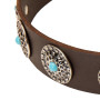 Fancy Leather Studded Rottweiler Collar with Circles