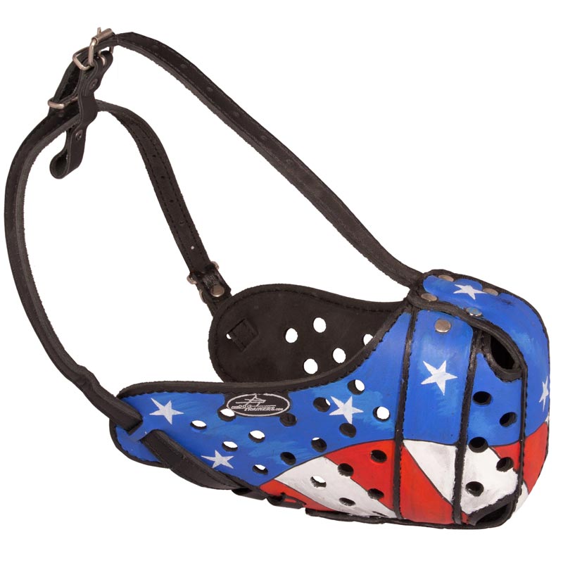 Unique USA Design Leather Dog Muzzle for Rottweiler Agitation Training