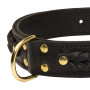 Leather Dog Collar with D-Ring for Leash Rottweiler