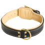 Nappa Padded Leather Dog Collar Rottweiler Off Leash Training