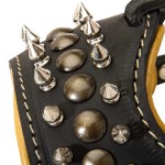 Spiked Leather Rottweiler Muzzle