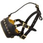 Studded Leather Rottweiler Muzzle Anti-Barking Dog Training