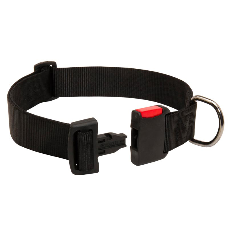 Easy in Use Nylon Dog Collar with Quick Release Buckle for Rottweiler